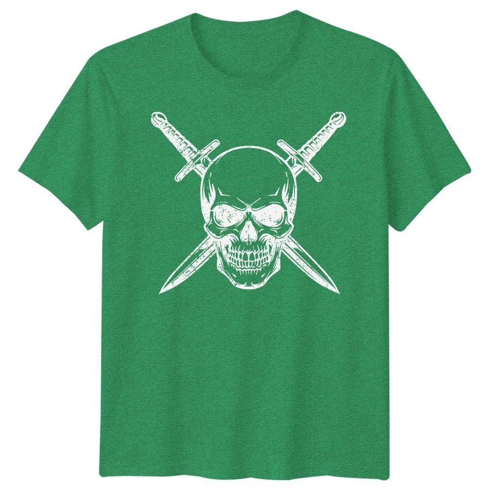 Skull Art Fantasy Unisexs TShirt Crossed Swords Graphic