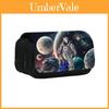 Pragmata Ink Print Double Layer Pencil Case With Nylon Material For Students