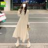 Sweet Campanula Dress - French Preppy Style, Waist-Hugging, Slimming, with Ruffles