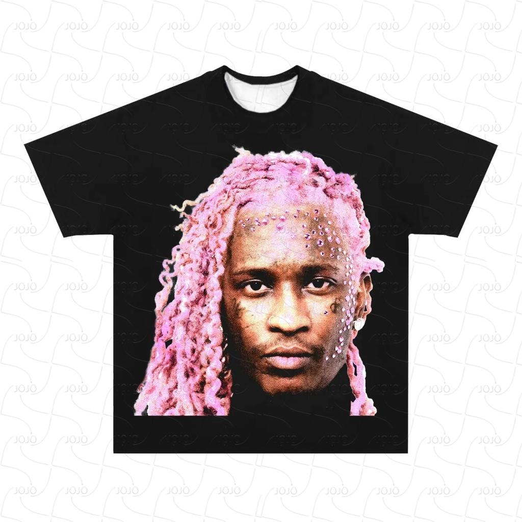 Rapper Young Thug Retro Graphic American T-Shirt Men's Hip Hop Clothing Y2k Unisex Fashion Oversized Ghetto Gangster Top