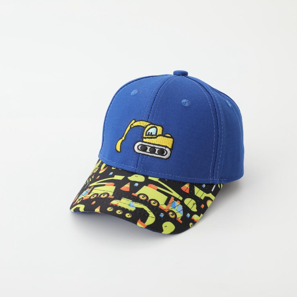 Excavator Street Art Graffiti Duckbill Cap Boys And Girls Embroidered Stitching Stitched Baseball Cap Spring And Autumn New Cartoon Children'S Hat