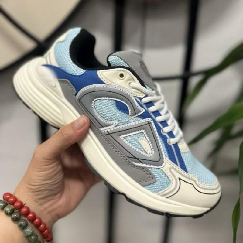 New versatile fashion casual men's and women's trend breathable sports shoes dad letter b30 heightening shoes