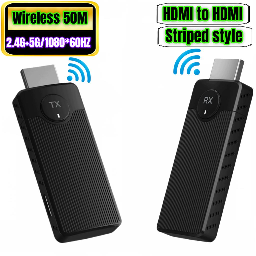HDMI Wireless Transmitter and Receiver Extender 1080P 50M 2.4G 5G Type-C Wireless TX and RX for Mirroring HD Wireless Extender