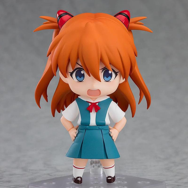 10cm #1202 Asuka #1197 Rei Ayanami Posable Action Figure Face Swap Collectible Model Desktop Decor For Anime Fans Gift