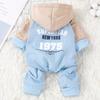 Dog Clothes for Autumn and Winter, Four-Leg Windproof New Cotton Coat for Teddy Cats and Pets