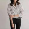Spring Autumn Women's Striped Blouse Long Sleeve Single Breasted Casual Loose Korean Shirts Top Female