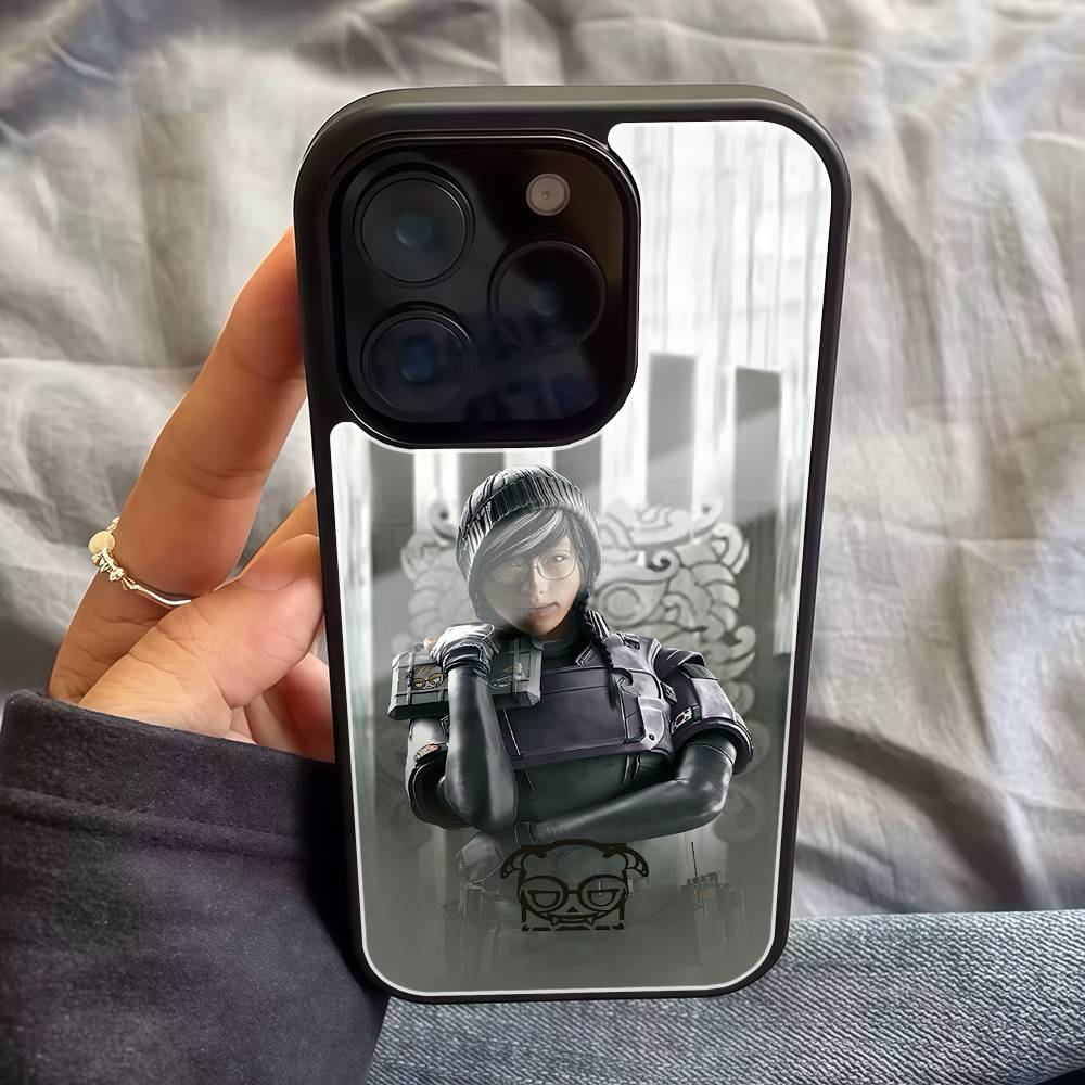 

R-Rainbow S-Six Game Phone Case Black Hard Plastic Phone Case For Iphone 17 Air 16 15 14 13 12 11 Pro Max PC TPU Ins Case iPhone 17 Promax