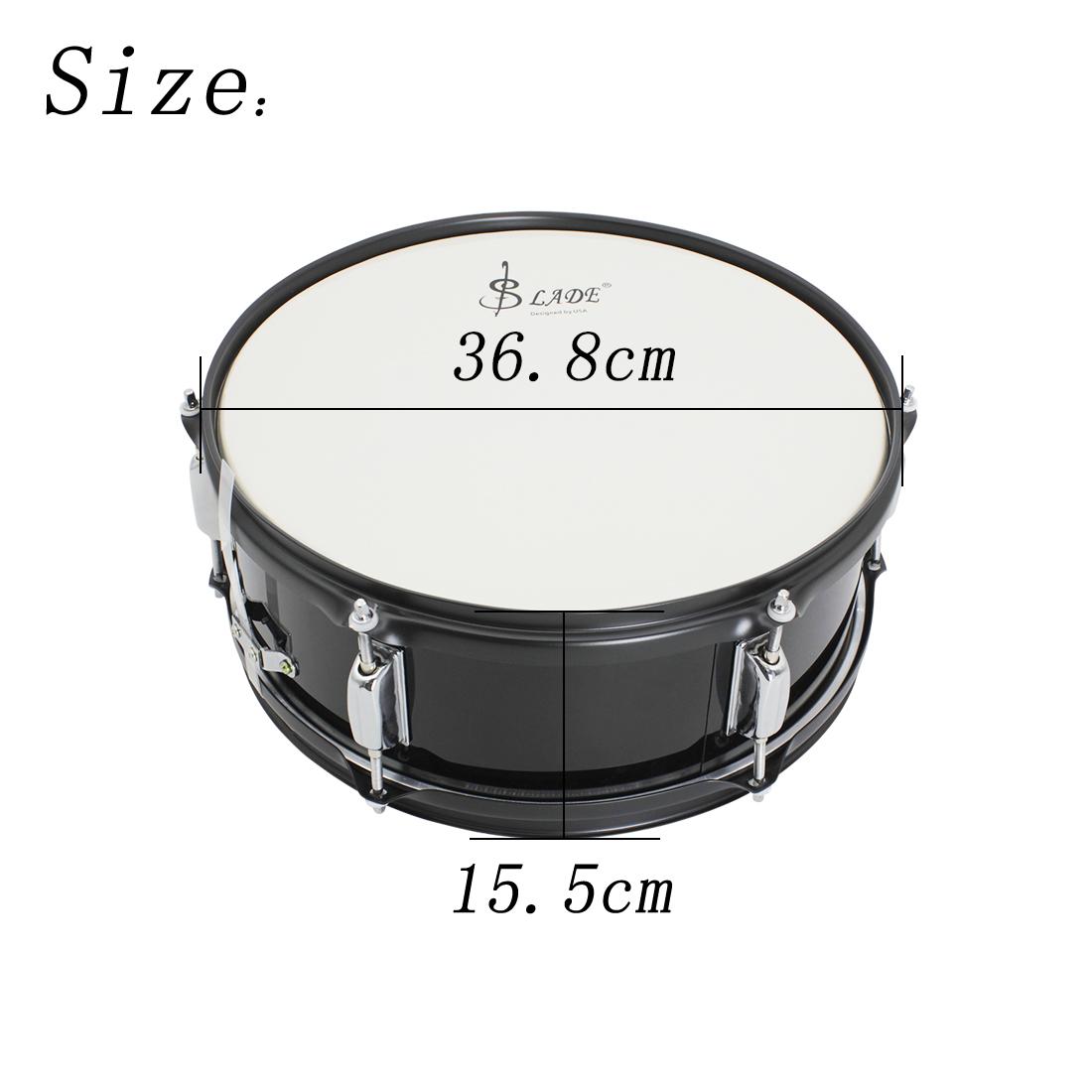 SLADE 14 Inches Snare Drum Percussion With Drum Key Shoulder Strap Novice Set For Beginners Student Practice Honor Guard Music Snare drum