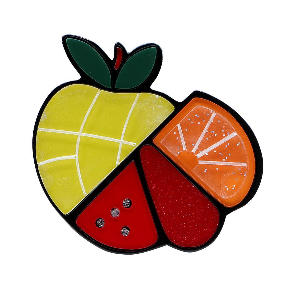 Handmade splicing acrylic sheet orange watermelon fruit brooch