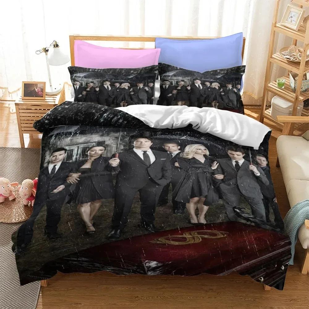 3D Printed The Vampire Diaries Bedding Set Pillowcase Duvet Cover Double Twin Full Queen King Adult Kids Bedclothes Quilt Cover