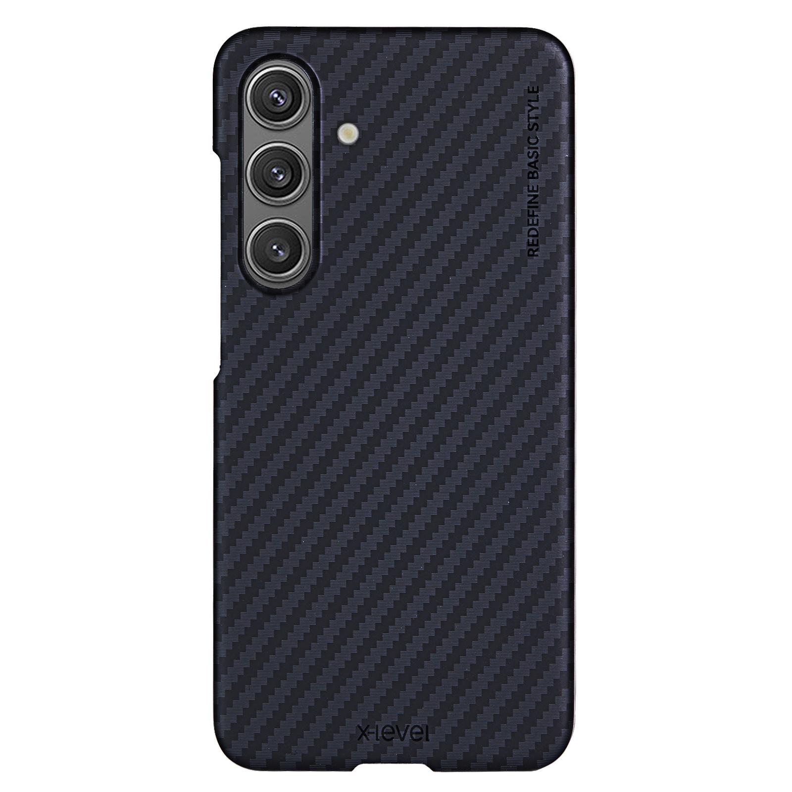 

X-LEVEL для Samsung Galaxy S24 Жесткий чехол для ПК с текстурой из углеродного волокна Магнитный чехол для телефона A