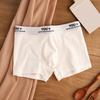 Herr Boxertrosor Elastisk Mellanhög Design Andningsbara Bekväma Korta Trosor Bokstavstryck U-konvex Trosa