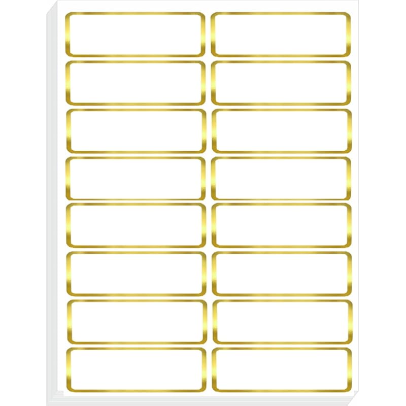 True-Ally 200 PCS Gold Metallic Name Labels, Blank Name Tag Stickers with Permanent Adhesive Writable Stickers with Meta