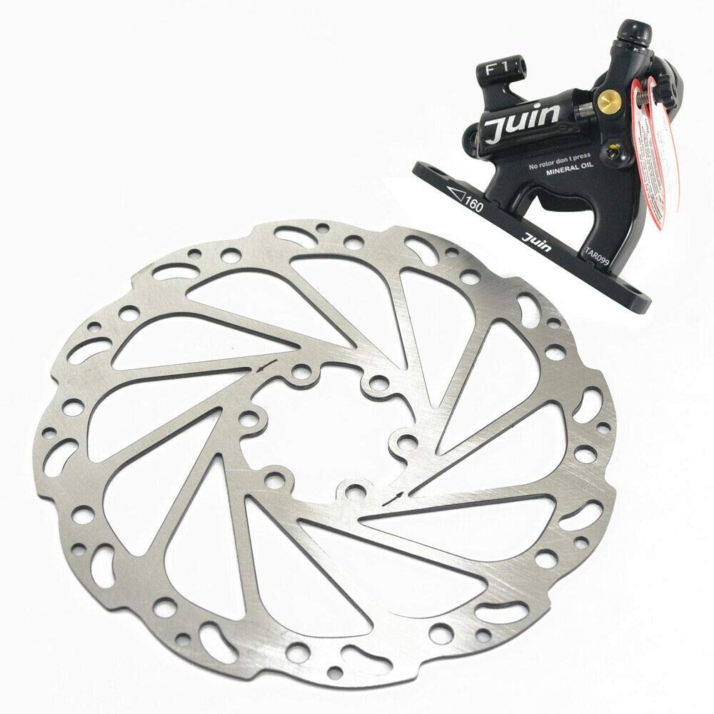 JUIN TECH F1 Hydraulic Flat Mount Road CX Disc Brake Set 160mm with JT1909 Rotor,Black,