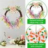 Vibranted Easter Door Hanging Wreath Featuring Colorful Strips Bow Ties Elements for Festive Decoration
