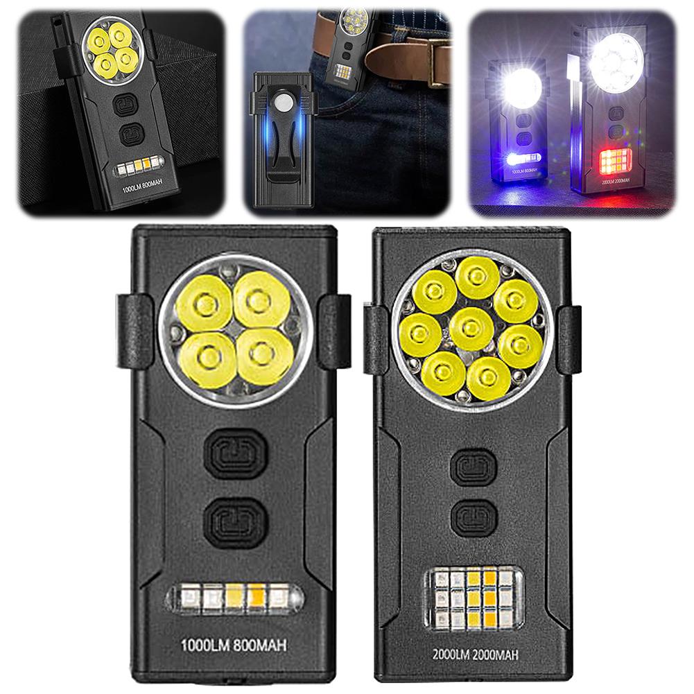 Keychain Flashlight Small Pocket Flashlight USB Charging Camping Flashlight Multi Light Modes Multi-Function for Outdoor Fishing