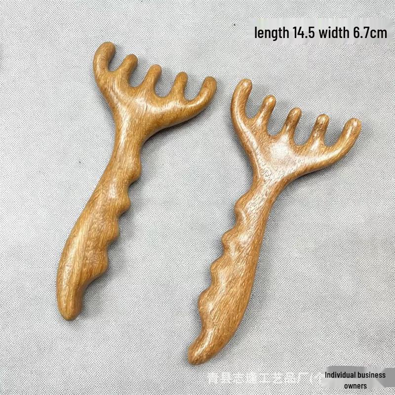 Sandalwood Antler Rake Multifunctional Comb & Nose Scraper