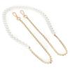 1pcs Metal Buckle Bag Strap Replacement Alloy Lobster Claw Clasps Imitation Pearl Chain  For Handbag