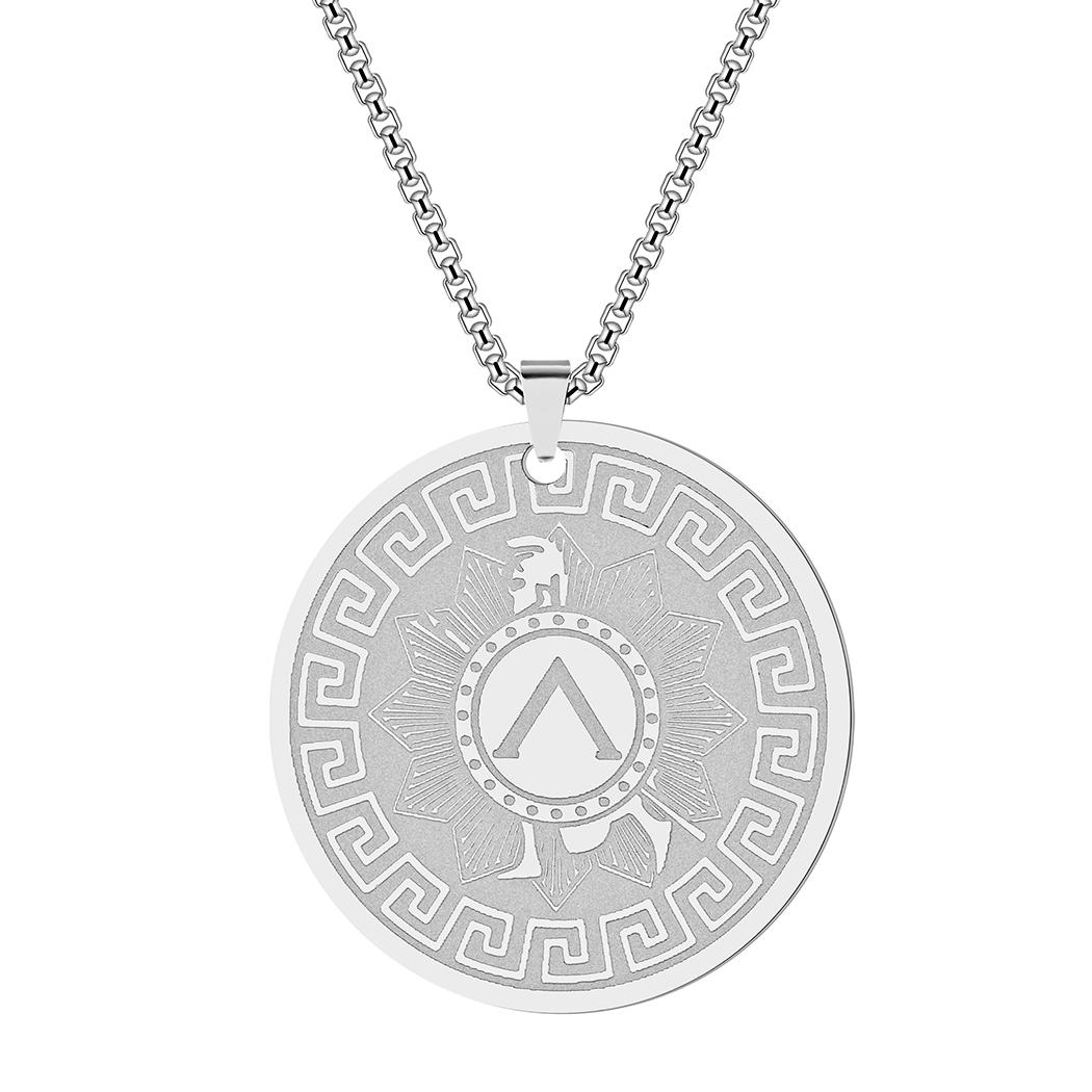 

Мужское ожерелье с изображением греческого героя Ахилла, талисман силы и непобедимости, греческая мифология, ювелирные изделия, ожерелье из нержавеющей стали белый