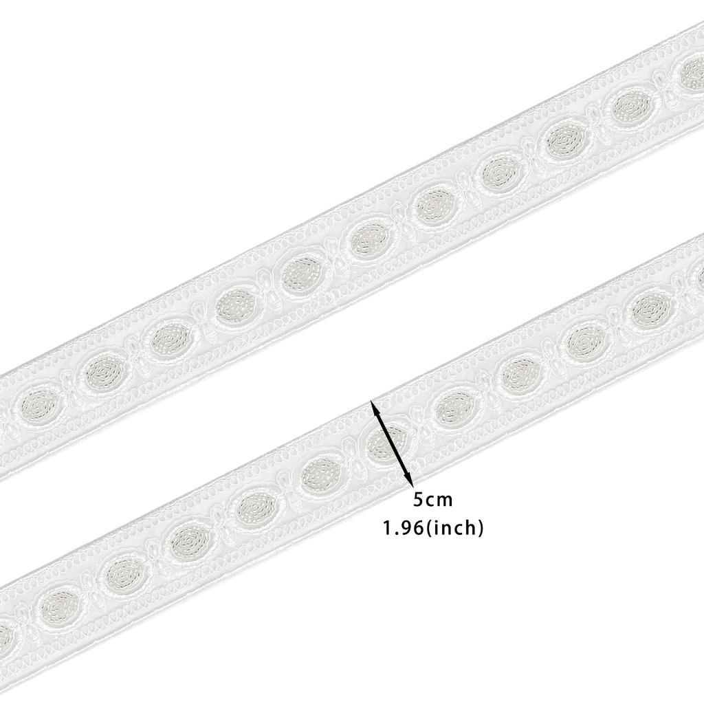 White Handmade Beads Strand Embroidery Barcode Ethnic Style Clothing Cuffs Belt Neckline Decorative Lace