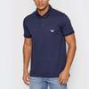 Emporio Armani Eagle Logo Embroidered Solid Color Short Sleeve Polo Shirt Men polo shirts Navy-Blue 211804-2R461-06935