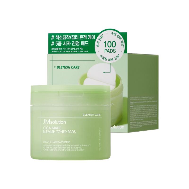 

[JMsolution] Cica Madeca Trace Calming Toner Pad 170ml (100 Sheets) - Professional Soothing & Skin Texture Refining Care for Sensitive Skin