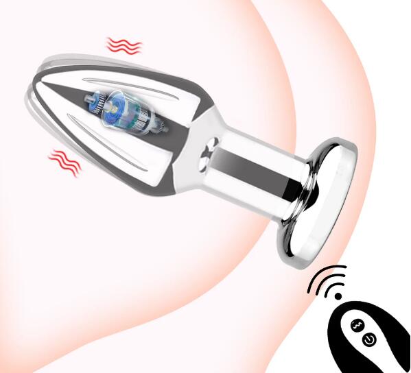 Anal Plug with Push 10 Vibration Modes Anal Toy for Men Prostate Massager Sex Toys with Remote Control Vibrator Adult Products