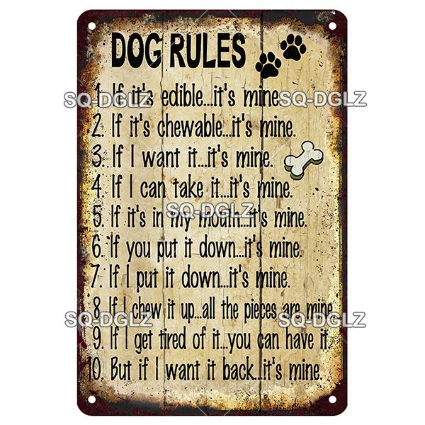 Warning Vintage Metal Sign Beware of Dog Tin Sign Shop Metal Plaque Decoration Plate Decor For Pub Bar Wall Decor Poster Gift