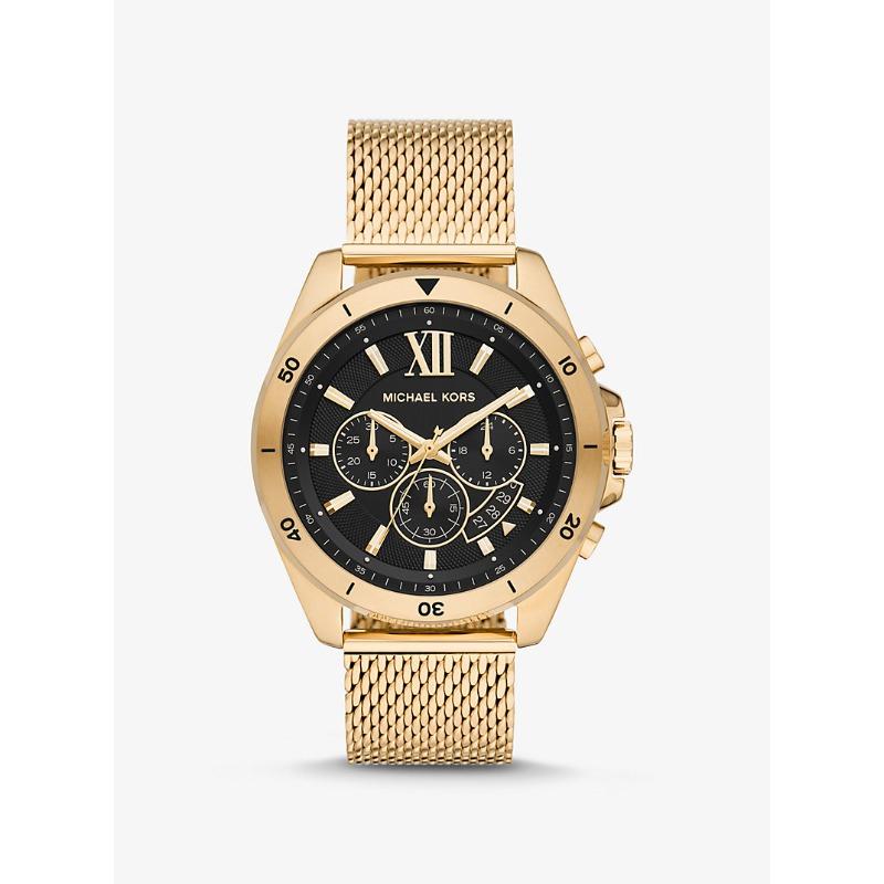 

Мужские часы Michael Kors Oversized Brecken с золотистым покрытием и сетчатым ремешком MK8867 золотой