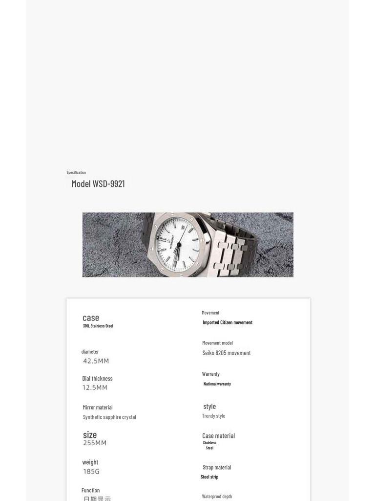 Swiss Waterproof Men's Automatic Mechanical Watch with Large Dial - European & American Style