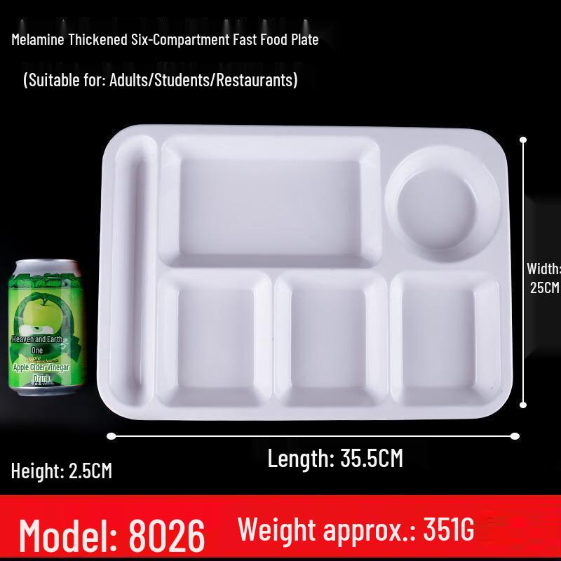 

Commercial Melamine Compartment Meal Tray (10-Pack)
