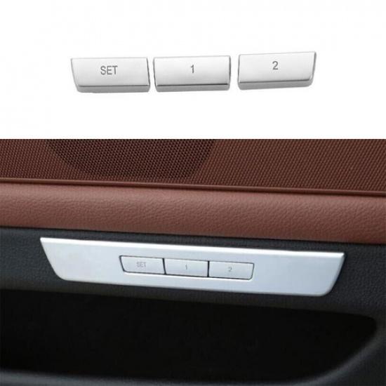 Car Seat Memory Switch Button Cover Fit For BMW 5 Series 11-17 Matte Silver Trim