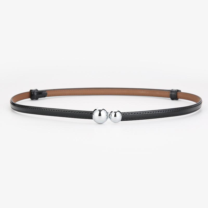 Women's Genuine Leather Adjustable Thin Belt for Suits and Skirts