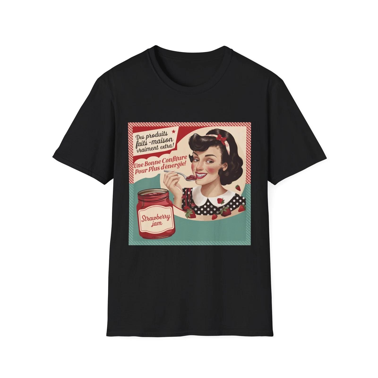 

Vintage Strawberry Jam T-Shirt, Retro Style Tee, Cute Gift for Foodies, Summer 3XL