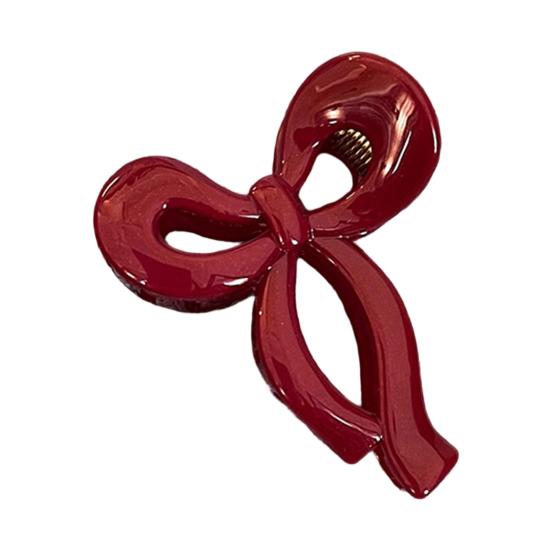 

Hair Pin Stable Non-Slip Mini Bow Shape Alloy Hair Pin Glossy Surface Fade-Resistant Hair Clip Hair Accessory красный
