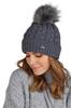 Capri Women' Winter Hat with Pompom, Graphite Color