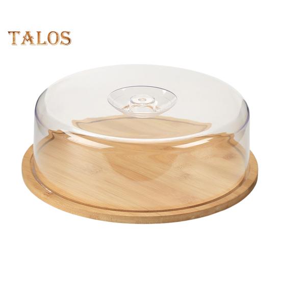 Bambusová mísa na máslo s víkem Talíř na dortový server Velký držák na mini dortové talíře Kuchyňská úložná nádoba Krabice na sýrové desky Talíře na máslo
