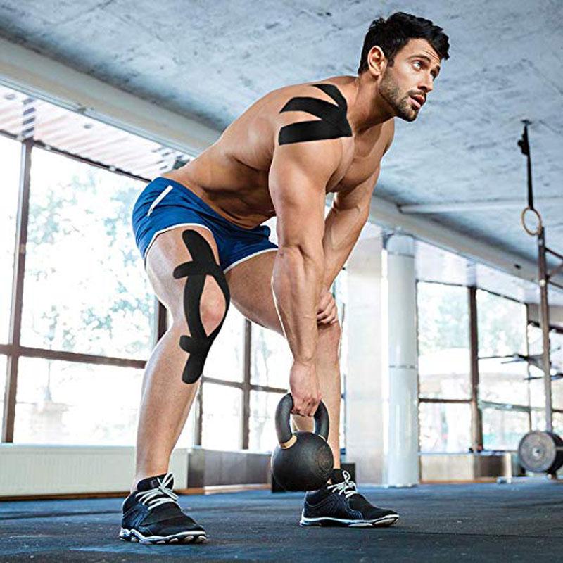 Aolikes 2 Size Kinesiology Tape Breathable Waterproof Sports Tape for Knee Muscle Pain Relief Athletic Recovery