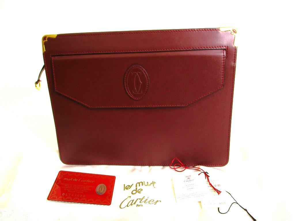 

Автентична шкіряна сумка-клатч Cartier Bordeaux Must de Cartier A5 №9301 відремонтована
