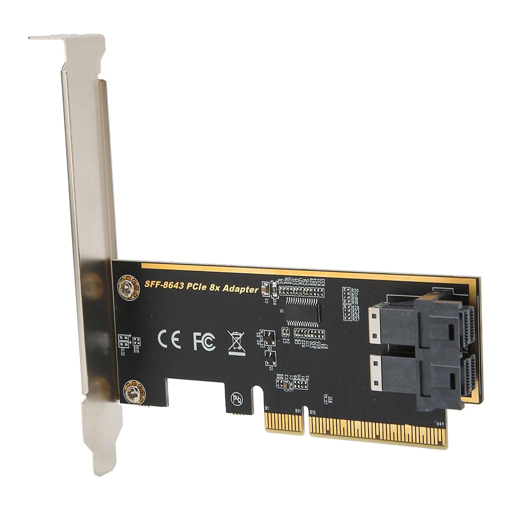PCIE X8 to U.2 Adapter Card Dual Port SFF 8643 Mini SAS HD 36Pin PCIE Adapter Card for Conventional Desktop