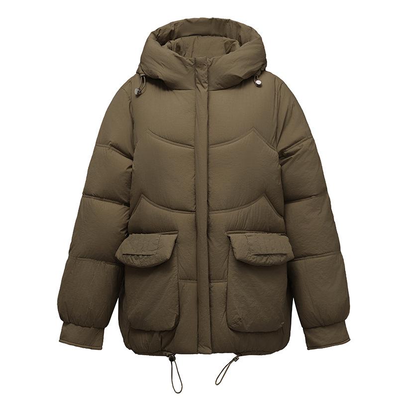 2025 winter new cotton jacket women's short hooded thickened cotton jacket warm and fashionable Korean loose bread jacket