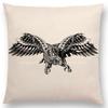New Ornate Brave Animals Totems Free Beast Faith Tattoo Prints Cushion Cover Sofa Throw Pillow Case Owl Elephant Shark Bear