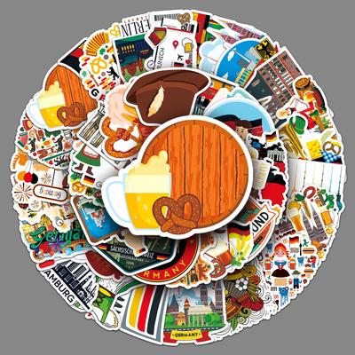50 German Germany Outdoor Scenery Travel Decoration Water Cup Mobile Phone Case Suitcase Stickers