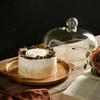 Wood Cake Pan Glass Cover Cake Stand Bread Pan Fruit Tray Dessert Plate Dim Sum Plate Snack Tray Refreshment Trays Display Stand