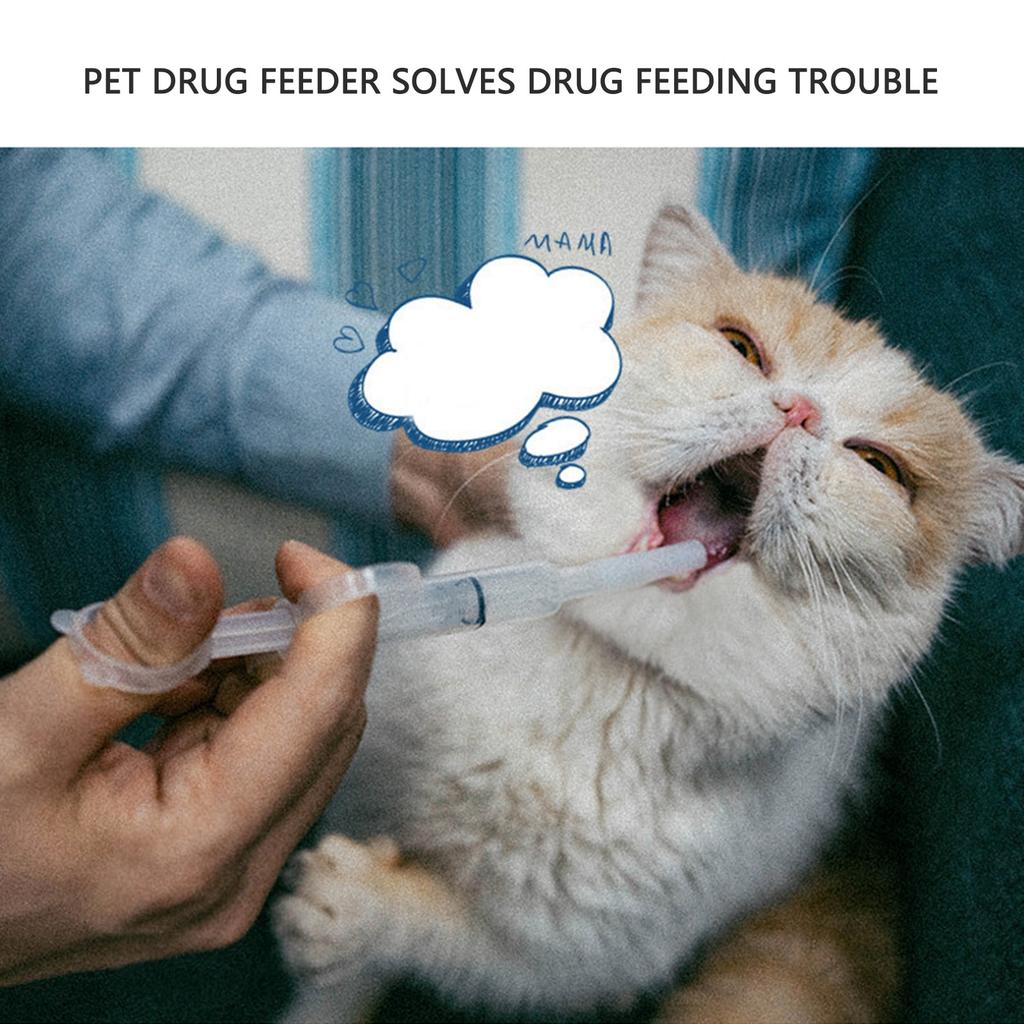 Pet Medicine Syringe Soft Tip Safe Wet Dry Use Dog Cat Tablet Feeder with Scale for Milk Water