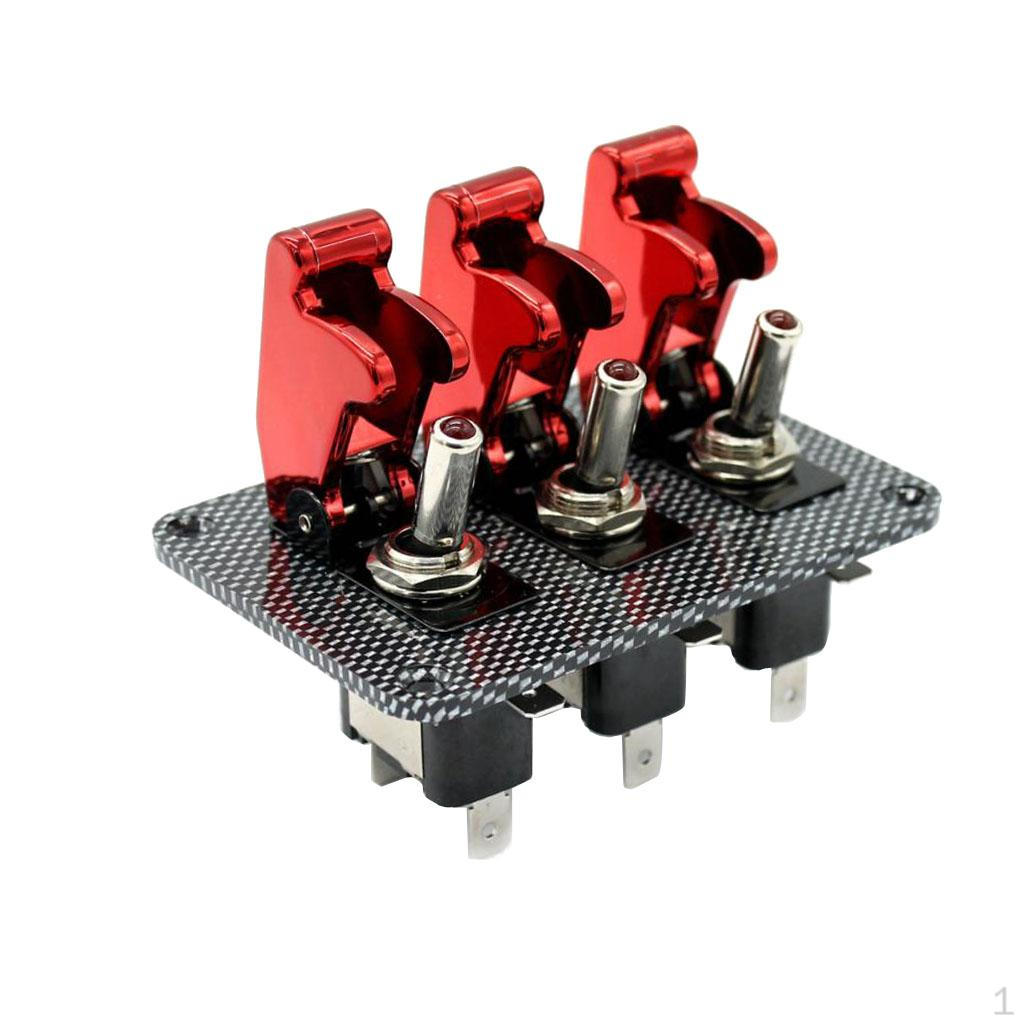 

12V Toggle Switch Racing Ignition Engine Relays Carbon Fiber Surface Panel