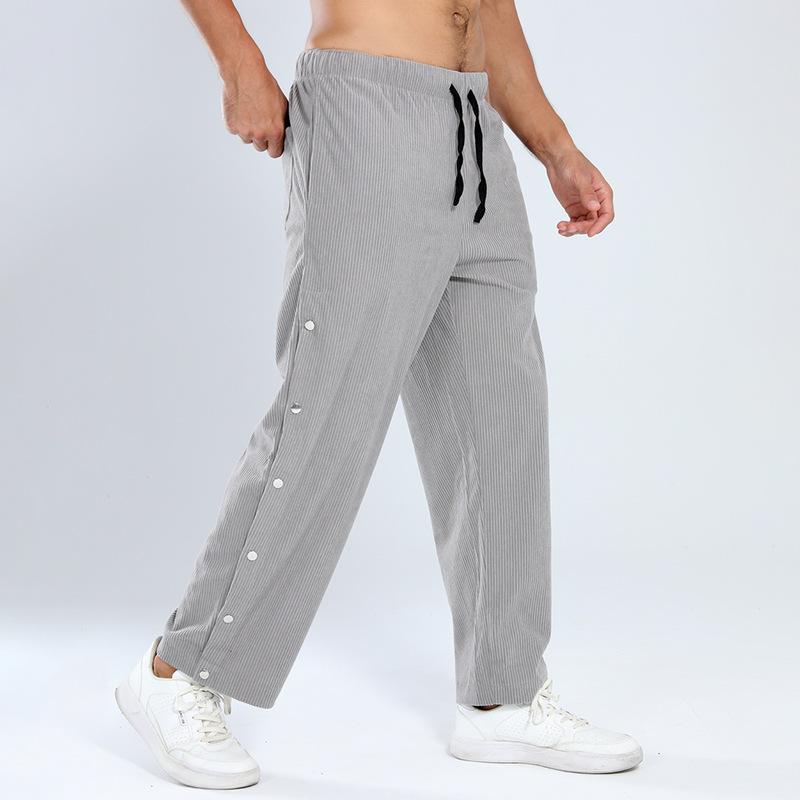 Crazy Muscle Spring and Autumn New Men's Trousers American Retro Vertical Stripes Loose-breasted Casual Pants Versatile