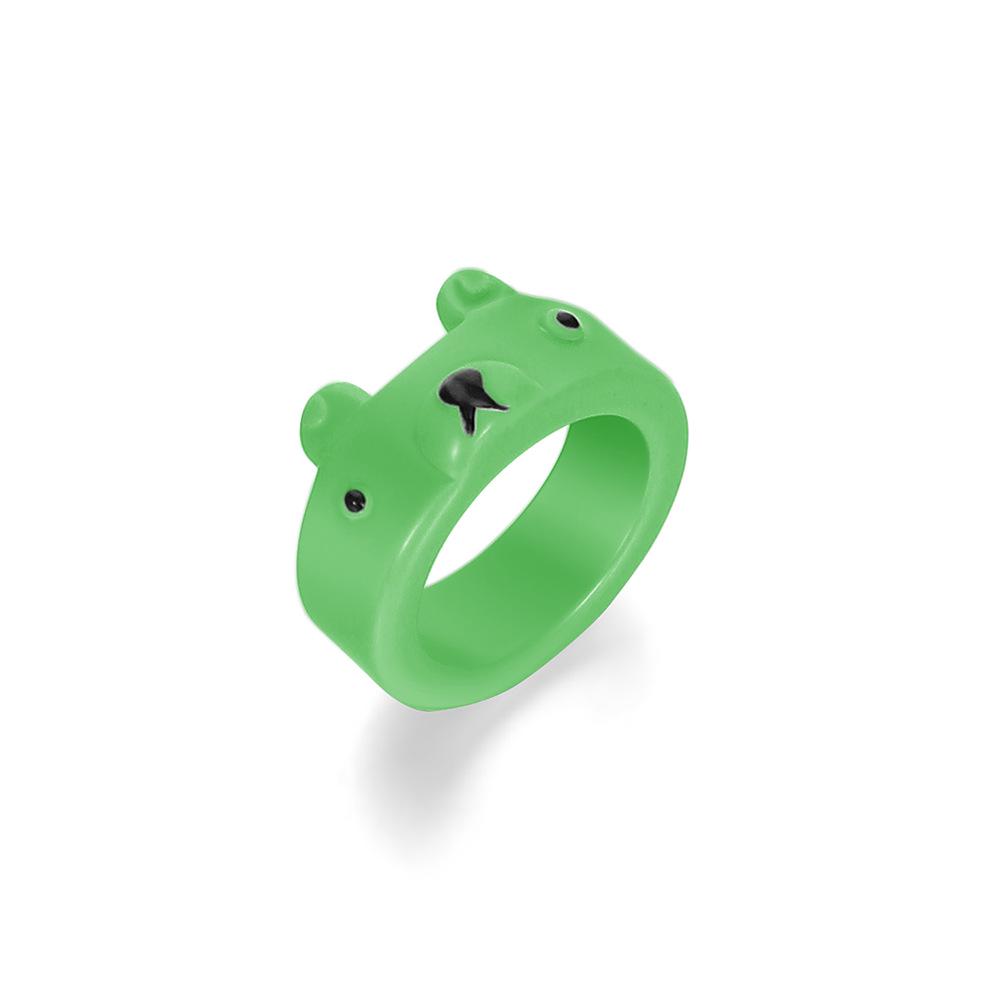 Anello in Resina a Forma di Rana Cartone Animato Bizzarro: Stile Carino e alla Moda per l'Indice o il Dito dell'Articolazione