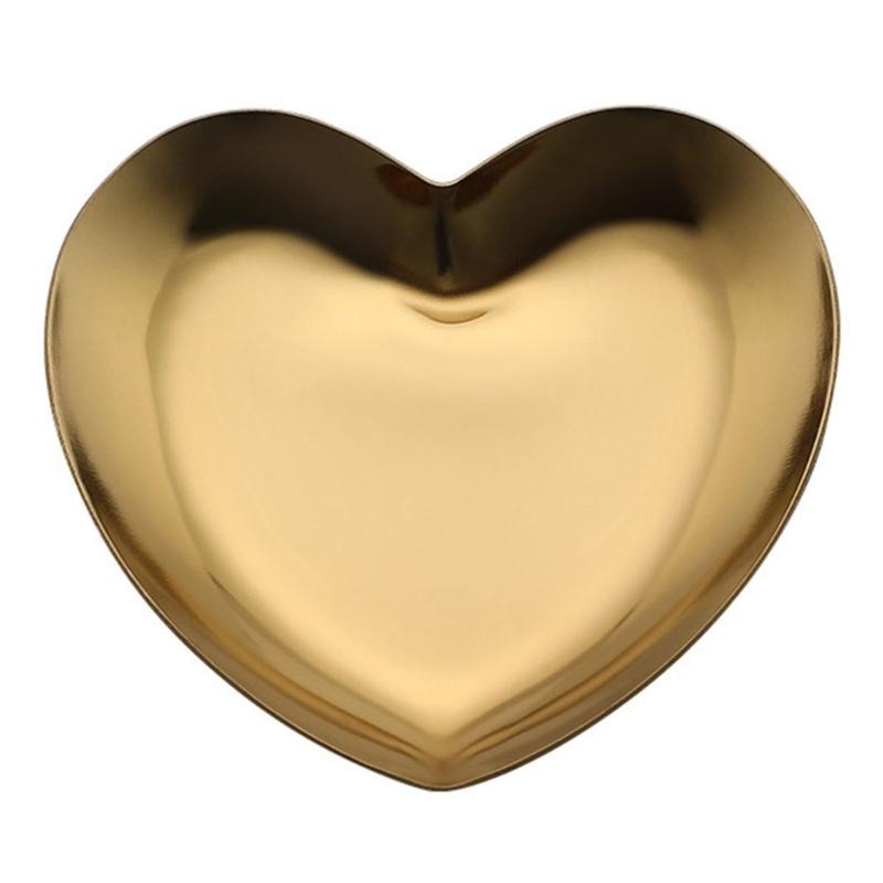 Bandeja de joias em formato de coração, pequenas bugigangas, prato, bandeja para chaves, organizadores de exibição para brincos, anéis, pulseiras, relógios, colares