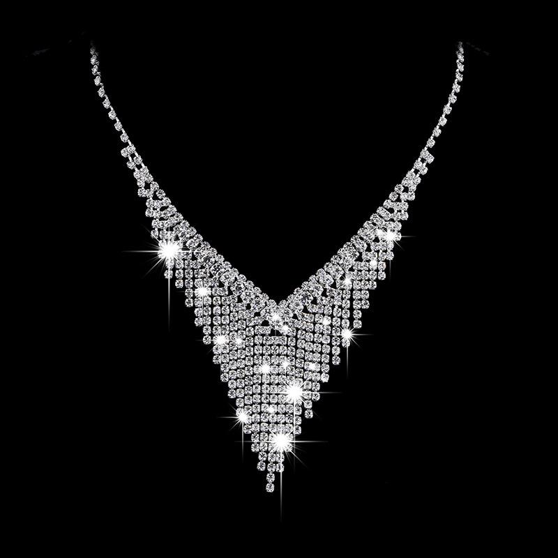 

Sparkling Diamond Necklace & Bridal Jewelry Set 458